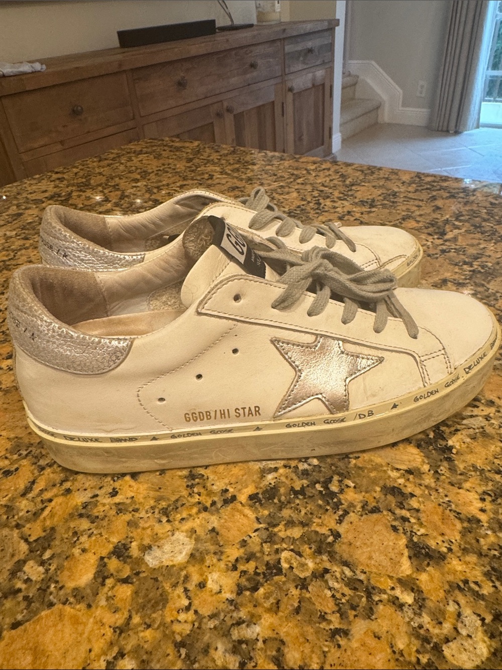 Golden Goose White Low-Top Sneakers with Silver Star - Women 39